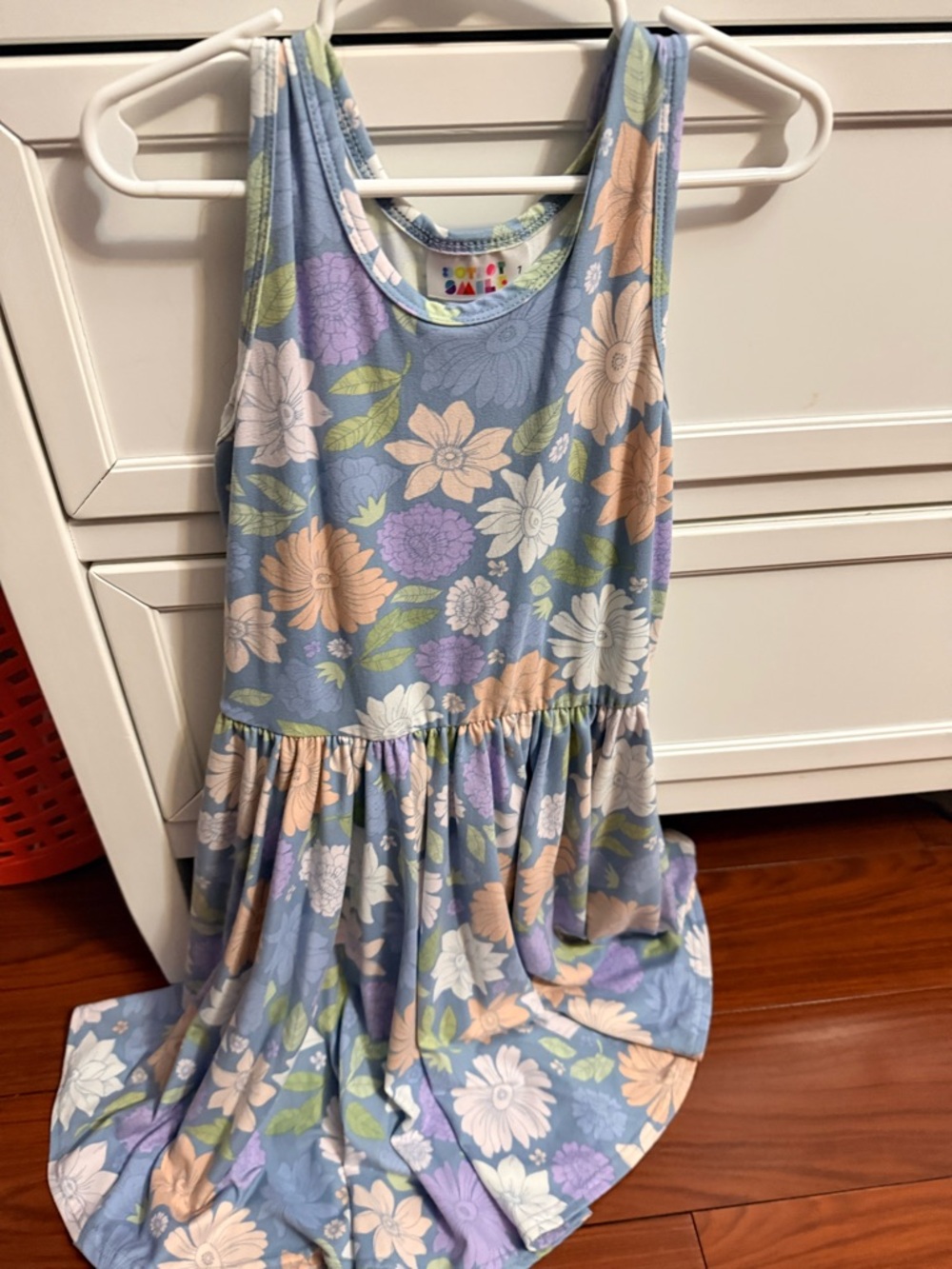 Dot Dot Smile Pastel Floral Tank - Light Blue Background